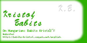 kristof babits business card